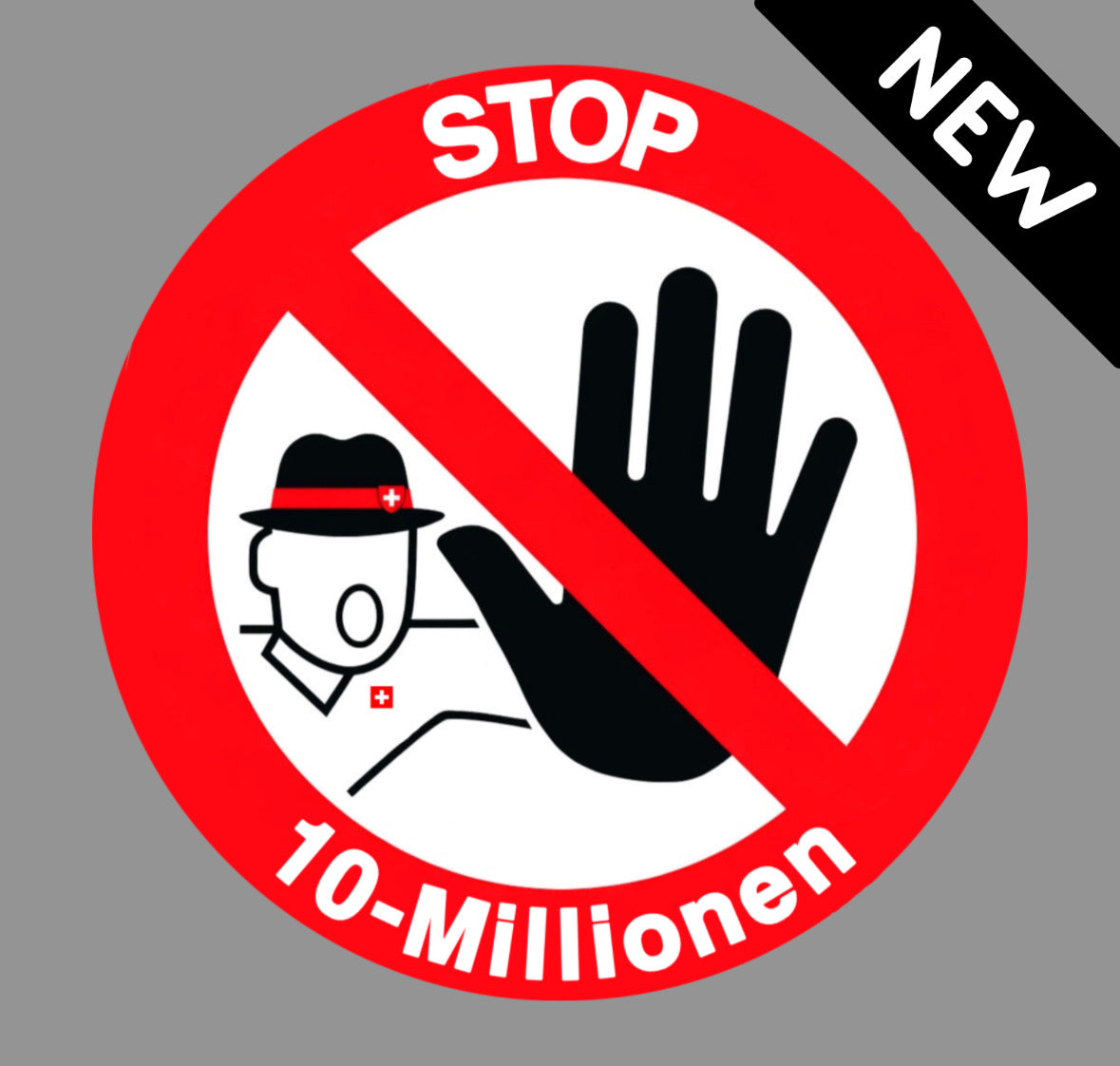 STOP 10-Millionen“ Aufkleber